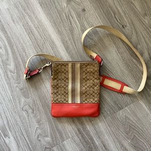 Coach canvas and leather crossbody purse